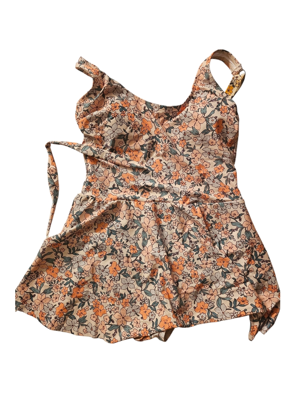 Cupshe Floral One-Piece Swimsuit in Peach, Cream & Green